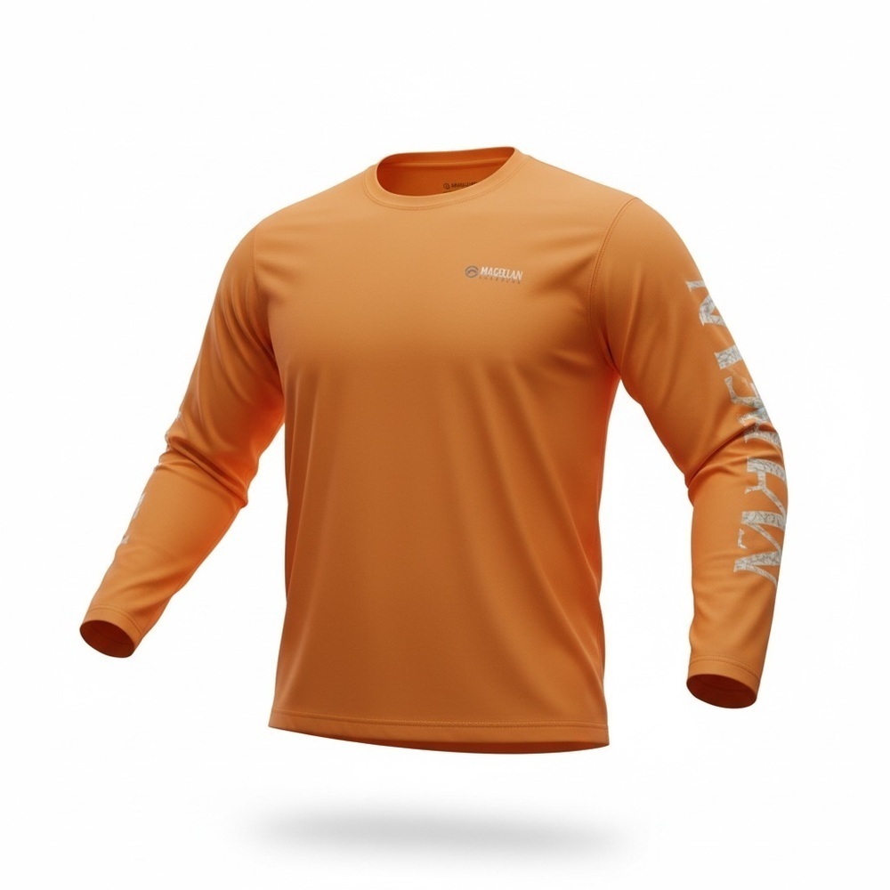 NWT Magellan Outdoors Women's Fish Gear Tangerine Long Sleeve Shirt XS (KB1)